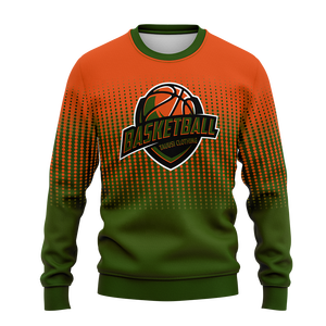 Sudadera de Cuello Redondo con Degradado Naranja y Verde para Hombre, Sudadera con Logotipo Personalizado, Sudadera Gráfica para Equipo, Top de Entrenamiento, Ropa de Invierno al por Mayor - Product Image 1