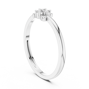 Bague Trio Diamant Taille Radiant Trois Pierres en Argent 925 Plaqué Or Certifiée IGI – Bague de Fiançailles, Mariage ou Promesse de Luxe - Product Image 4