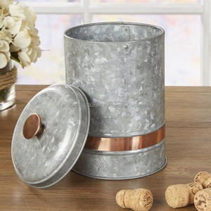 Bote de azúcar de té y café de Metal negro completo hecho a mano con tapa de madera para almacenamiento de cocina de hotel o restaurante en casa - Product Image 4