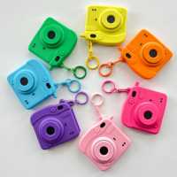 Porte-clés en plastique imprimé en 3D, mini appareil photo numérique, style anime, produit phare, pouvant contenir de petites photos