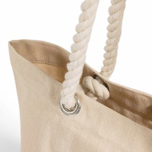 Sac fourre-tout en toile de coton avec poignées en corde, fond à soufflets, ouverture supérieure, personnalisable avec logo, vente en gros, promotionnel, pour courses et marché - Product Image 3