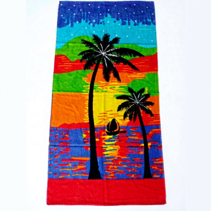 Serviettes de plage et de bain pour adultes, légères, écologiques, à séchage rapide, toutes saisons, 300 GSM, 100% coton, super absorbantes, à motifs floraux - Product Image 1