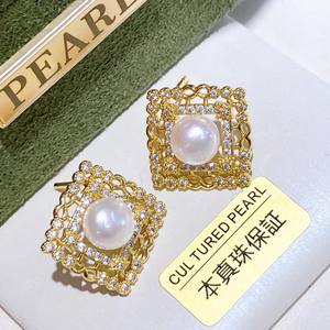 Pendientes de Perlas de Agua Dulce Estilo Vintage, Joyería de Encaje de Plata Pura Chapada en Oro de 14K con Preservación del Color - Product Image 4