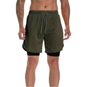 Mens Quick Dry <b>Stretch</b> Workout <b>Shorts</b> 100 Percent Polyester Athletic Mobility <b>Shorts</b> With Secure Pockets For Yoga - Product Image 1
