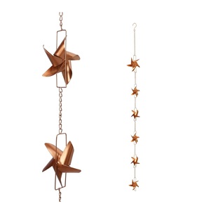 Fabricant OEM : Chaîne de pluie créative en fer avec coupelles suspendues pour jardinage extérieur et présentation esthétique de l'eau de pluie - Product Image 1