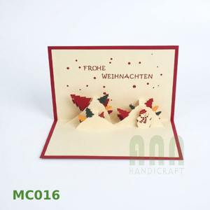 ANN HANDICRAFT MC016 Vietnam Christmas Hills Custom Offset Printed 3D Pop-up Die-Cut Greeting Cards <b>Matte</b> <b>Varnishing</b> Paper - Product Image 5