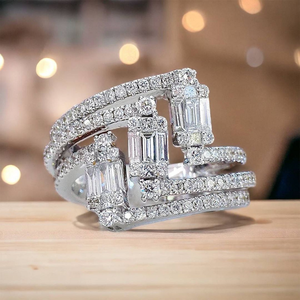 Bague de fiançailles en moissanite de qualité supérieure, bijoux élégants et luxueux pour mariage, anniversaire, demande en mariage, collection de cadeaux - Product Image 3