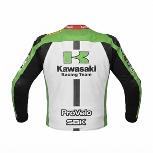 Men’s Rawasaki Cowhide Leather <b>Racing</b> <b>Jacket</b>/Chaqueta MotoCP Style CE Level 2 Armor Motorcycle Track Riding Protective Gear CE - Product Image 2