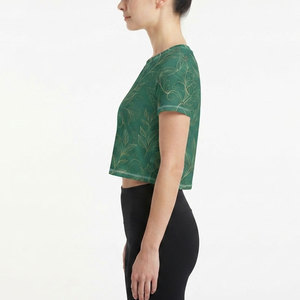 T-shirt court moderne pour femmes, tissu léger, manches courtes, col rond, coupe facile, vêtements d'été confortables pour un usage quotidien - Product Image 3