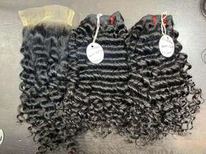 Extensions de cheveux humains indiens Remy bouclés crépus, 40 pouces, les plus vendues en gros - Product Image 2