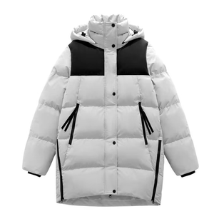 Blousons d'hiver pour hommes personnalisés OEM imprimés avec col montant, logo frontal, fermeture éclair, rembourrage en polyester, chauds et coupe-vent - Product Image 5