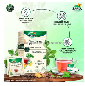 Tulsi Ginger Mint Herbal Extract Liquid 25 Zandu Ayurvedic Wild Cultivation in Bottle - Product Image 2