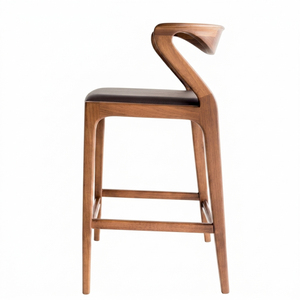 Export Quality Durable Teak Wood Contemporary Aero Sculptural Commercial Barstool Bar Chair <b>Cushioned</b> Oscar Seat Cafe Counter - Product Image 3