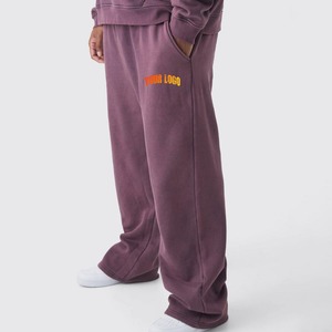 Pantalones de chándal de algodón personalizados para hombre 2026, de felpa gruesa con estampado, de pierna recta y cintura elástica. - Product Image 4