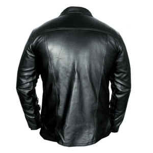 Men's Genuine Leather Shirt <b>Jacket</b> with Buckle Straps Premium Black <b>Gothic</b> Leather Overshirt OEM & ODM Manufacturer - Product Image 3