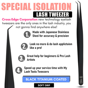 Pince à épiler d'isolation de logo personnalisé volume d'extension de cils pince à épiler en acier inoxydable volume pince à épiler pointe en fibre - Product Image 2