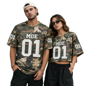 Trendy American Football Jersey Camouflage Mesh <b>Shirt</b> Men Oversized Camo <b>T</b>-<b>Shirt</b> Hip Hop Short Sleeve Streetwear Gym Uniform OEM - Product Image 1
