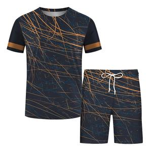 Conjunto Deportivo de Verano Ligero de Camiseta y Pantalones Cortos de Secado Rápido con Estampado de Mármol Abstracto |   Proveedor de Trajes Deportivos Transpirables - Product Image 4