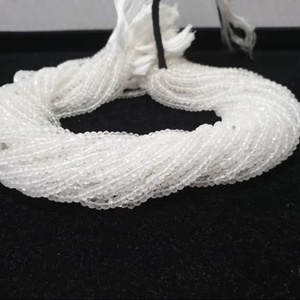 Cuentas de cristal de cuarzo facetadas Rondelle Cuentas de cristal de cuarzo Cuentas de cristal Rondelle - Product Image 1