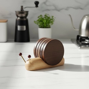 Posavasos Cuadrados de Madera Ecológicos ILAHI al por Mayor, Diseño Clásico, Accesorio Protector para Mesa, Tamaño Personalizable, para el Hogar - Product Image 1