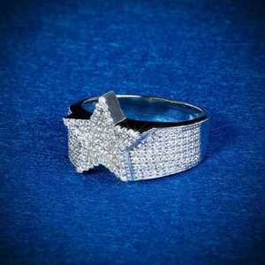 2025 Hip Hop Fine Jewelry Passd Diamond Tester 925 Sterling <b>Silver</b> Iced Out VVS Moissanite Cluster Star <b>Ring</b> for <b>Men</b> Women - Product Image 5