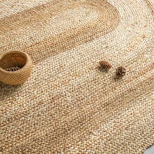 Alfombra Ovalada de Yute Tejida a Mano, Estilo Nórdico, para Sala de Estar, Mesa de Centro, Comedor, Balcón, Fácil de Limpiar - Product Image 5