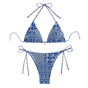 Conjunto de Bikini Personalizado para Mujer, Traje de Baño de Dos Piezas, Ropa de Playa, Logotipo Personalizado, Fabricante OEM ODM - Product Image 1