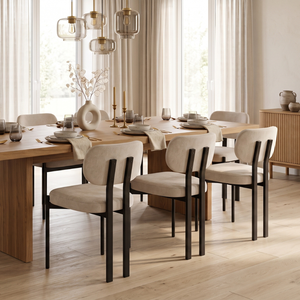 Chaise de salle à manger rembourrée, chaise d'appoint moderne avec structure en métal et assise confortable pour la maison, les restaurants et les hôtels - Product Image 5