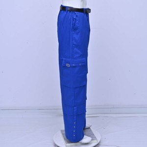 Pantalones Cargo de Mujer de Primera Calidad, Personalizados, 100% Algodón, Transpirables, Cintura Elástica, Corte Holgado, Pierna Recta, Largura Completa - Product Image 2