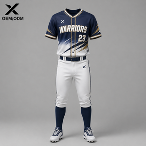 Conjunto de Uniforme de Béisbol para Hombre, Manga Corta, Estampado, Transpirable, Corte Regular, para Todas las Temporadas, Diseño de Color Personalizado - Product Image 1