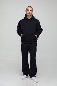Conjunto de Sudadera y Pantalones de Chándal Oversize de Corte Regular con Bajo Acampanado, de Mezcla de Algodón Suave y Cómoda, Ideal para Estilo Urbano Casual - Product Image 5