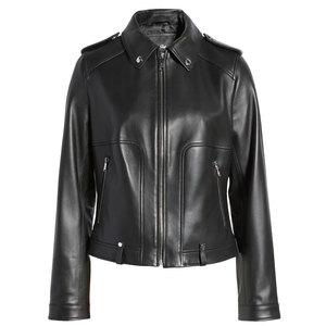 Chaqueta de cuero para mujer de la mejor calidad para otoño e invierno, de manga larga, color sólido, corte regular, para damas. - Product Image 5