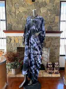 <b>Plus</b> <b>Size</b> Abstract Shibori Tie Dye Rayon Kaftan Dress Relaxed Fit Boho Resort Wear For Women - Product Image 4