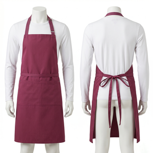 <b>Mens</b> Chef <b>Apron</b> 240 GSM Cotton Polyester Canvas Pink Full Bib <b>Apron</b> Dual Front Pocket Custom Embroidery DTF Print Logo - Product Image 6