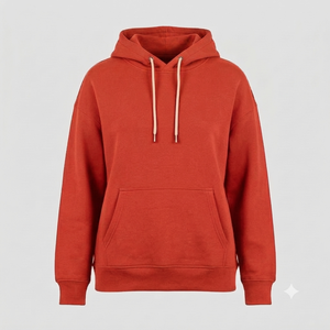 Sudadera Personalizada con Capucha Color Rojo Coral, Felpa Suave, Transpirable, de Secado Rápido, Corte Regular, Bordada, Unisex, para Invierno - Product Image 1