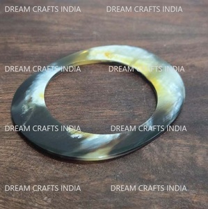 กำไลเขาควายธรรมชาติ Kada สร้อยข้อมือแบบขัดเงาคุณภาพสูงเครื่องประดับจากเขาอิตาลีทำด้วยมือกำไลเขาควาย - Product Image 5