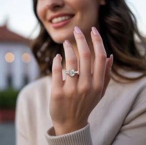 แหวนเพชรโมอิสซาไนต์ทรงรี 3 กะรัต ชุบทอง 18K เงินสเตอร์ลิง ดีไซน์หรูหรา สำหรับงานหมั้น งานแต่งงาน และงานเลี้ยง - Product Image 4