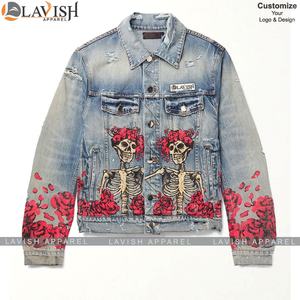 Chaqueta Vaquera Casual de Invierno para Hombre, Estilo Hip Hop Graffiti, Ecológica, Transpirable, Manga Larga, Estilo Acanalado, Personalizable - Product Image 5