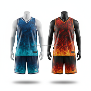 Professional High Quality Basketball Uniform Set | Customizable Sublimated Jersey & <b>Shorts</b> 100% <b>Polyester</b> Quick Dry Sleeveless - Product Image 4