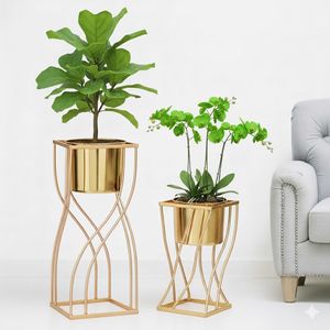 Support de plantes de luxe, cage à plantes en métal, support de pot de fleurs en fer doré, support de pot de fleurs noir, porte-plantes minimaliste - Product Image 4