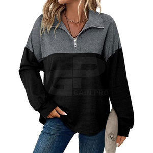 Stylish <b>Women</b> <b>Quarter</b> <b>Zip</b> <b>Sweatshirt</b> With Soft Touch Fabric Relaxed Design For Streetwear And Fashion Collections - Product Image 2