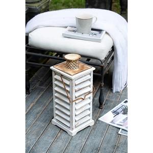 Lanterne à bougie en bois finition blanche classique, idéale pour la décoration de fêtes et le style de maison de campagne, fabriquée à la main en Inde - Product Image 6