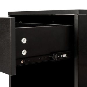 Comodini neri da 2 pezzi con cassetto, elegante accessorio per l'arredamento - Product Image 4