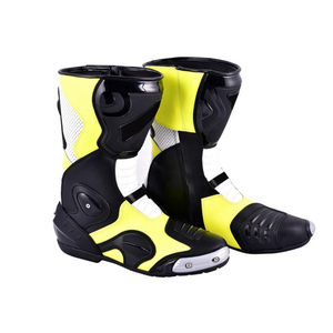 Bottes en cuir de moto pour hommes de qualité supérieure, couleur unique ODM, chaussures de moto antidérapantes, vente en gros, édition 2026 - Product Image 2