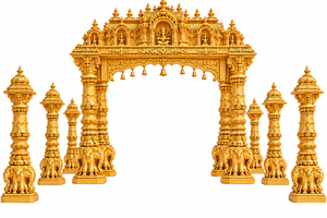 Grand Piliers Éléphantiques Manavarai pour Mariage, Mandap Ganesha Thème Éléphant Indien du Sud, Kalyana Mandapam, Base de Mandap Éléphant, USA - Product Image 4