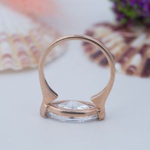 925 Sterling Silver Gold Plated Marquise Cut Moissanite Engagement <b>Ring</b> Solitaire Women Wedding Fine Jewelry <b>Custom</b> <b>Ring</b> - Product Image 5