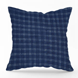 Funda de Cojín Decorativa de Algodón Índigo, Estampada a Mano, para Sala de Estar - Product Image 6