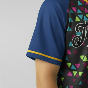 เสื้อเบสบอลซอฟต์บอล ระบายอากาศได้ดี แห้งเร็ว ปักโลโก้ ลายทาง พิมพ์ลายดิจิทัล ไซส์ใหญ่ เสื้อกีฬาทีม - Product Image 4