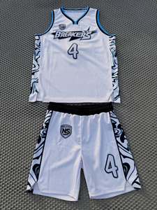 Conjunto de Camiseta de Baloncesto con Logotipo Privado, Sublimada, 46, Blanca y Azul, Unisex, Deportiva, Sin Mangas, Transpirable, que Absorbe la Humedad, Precio de Fábrica - Product Image 6
