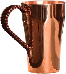 <b>Set</b> of 2 Copper Metal <b>Mug</b> hammered design for Home Bar hotel Use - Product Image 4